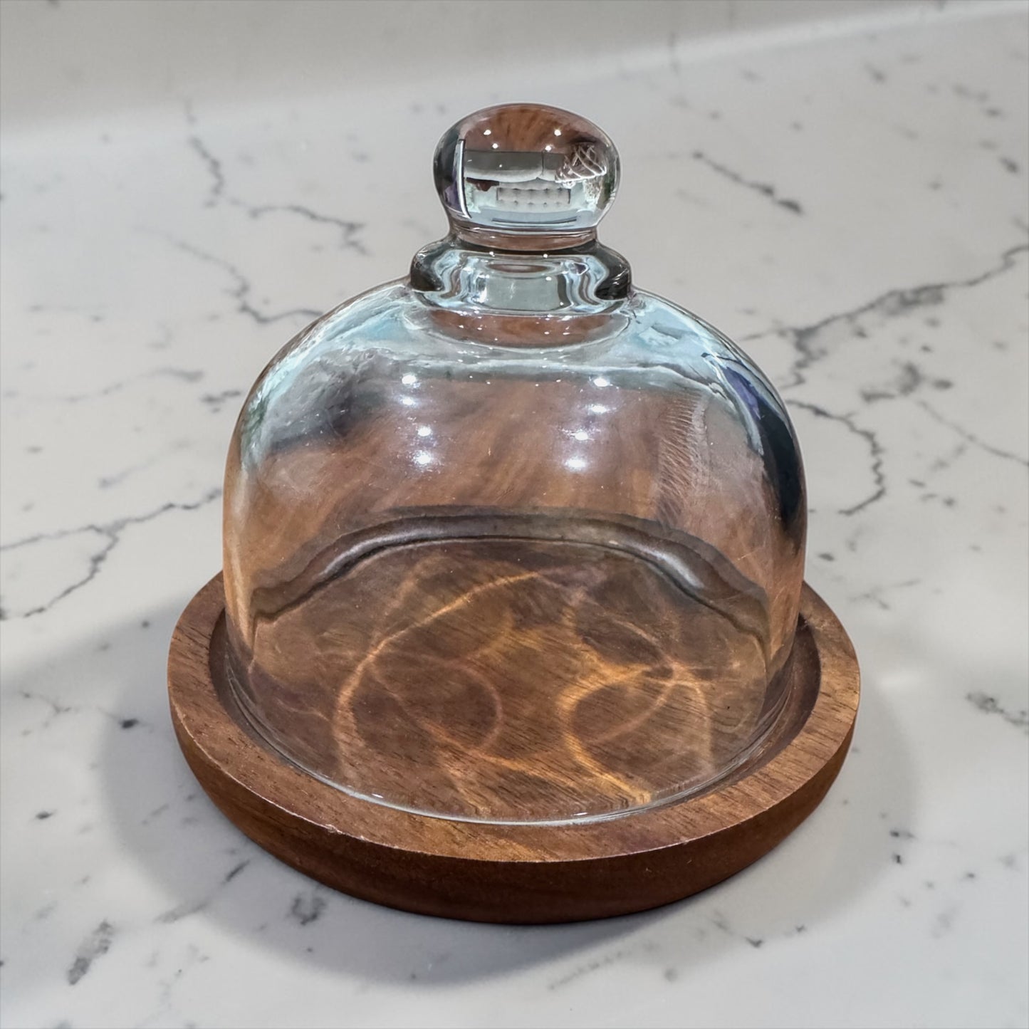 Glass dome soap holder
